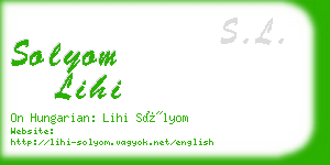 solyom lihi business card
